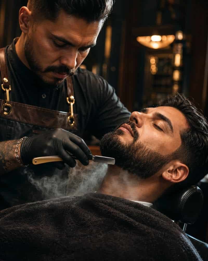 Perfilado de barba con navaja en Querétaro